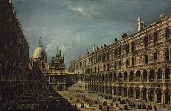 The Courtyard Of The Doge's Palace, Venice Oil Painting by Michele Marieschi