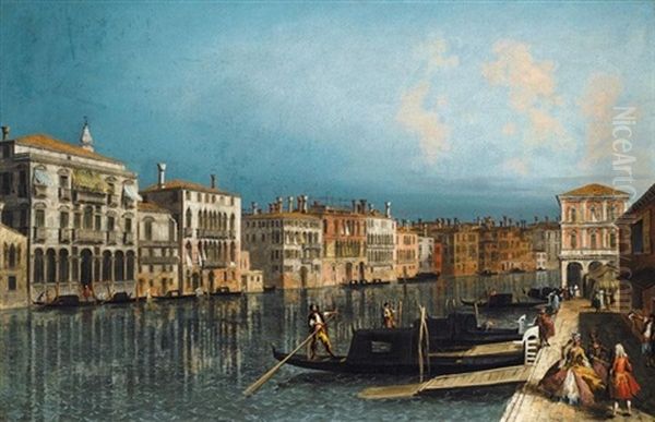 Venice, A View Of The Grand Canal Looking Towards The Pescheria Oil Painting by Michele Marieschi