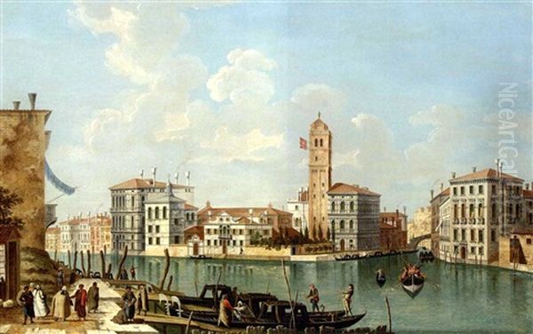 The Entrance To The Grand Canal, Venice, With Santa Maria Della Salute (+ The Grand Canal, Venice, With The Entrance Of The Cannareggio; Pair) Oil Painting by Michele Marieschi