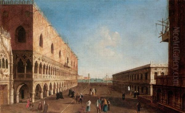 Venice, A View Of The Piazzetta Looking South Oil Painting by Michele Marieschi