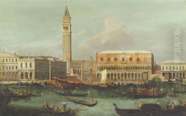 The Molo, Venice, From The Bacino Di San Marco Oil Painting by Michele Marieschi