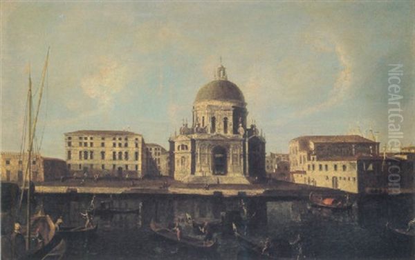 Santa Maria Della Salute, Venice, Seen From The Rio Di San Moise Oil Painting by Michele Marieschi