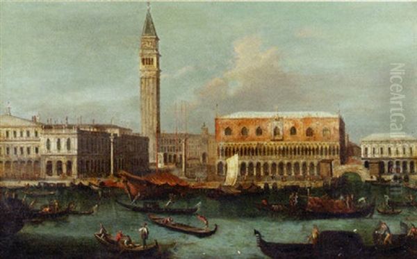 The Molo, Venice, From The Bacino Di San Marco Oil Painting by Michele Marieschi