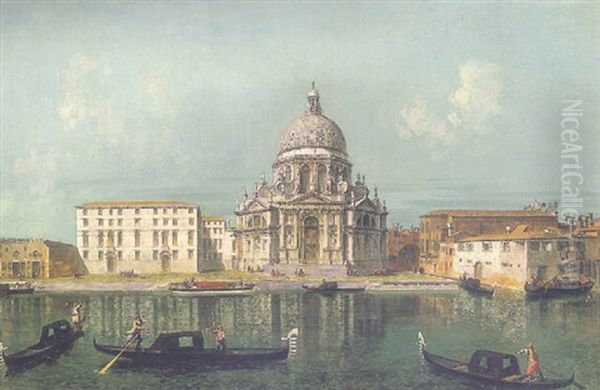 Santa Maria Della Salute, Venice, As Seen From The Grand Canal Oil Painting by Michele Marieschi