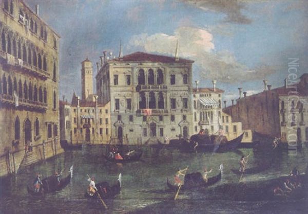 A View Of Venice With Gondolas On A Canal by Michele Marieschi