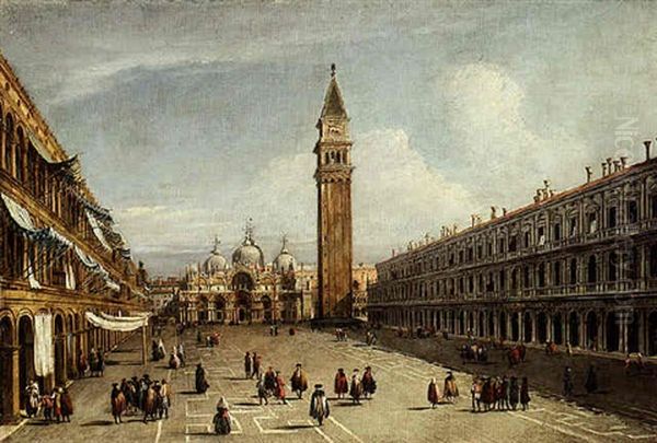 The Piazza San Marco, Venice, Looking East Along The Central Line Oil Painting by Michele Marieschi