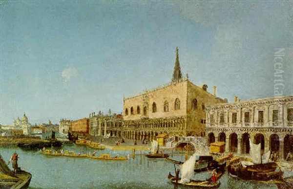 Veduta Dell'isola Di San Giorgio Con La Punta Della Giudecca Oil Painting by Michele Marieschi