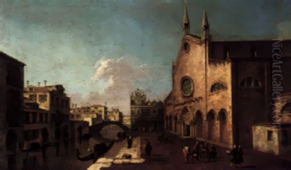 Venice, A View Of The Scuola Di San Marco And The Campo Ss. Giovanni E Paolo Oil Painting by Michele Marieschi