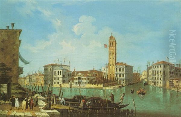 Venice, The Grand Canal At The Entrance To The Canareggio Oil Painting by Michele Marieschi