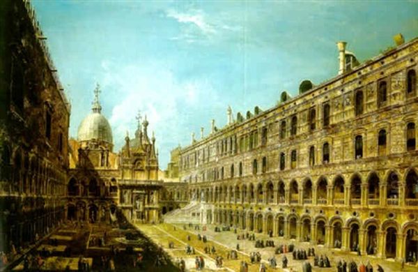 The Courtyard Of The Doge's Palace, Venice Oil Painting by Michele Marieschi