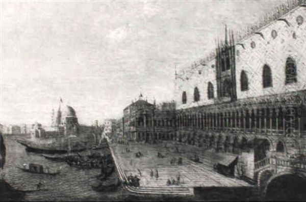 A View Of The Doge's Palace, Venice From The Bacino San Marco Oil Painting by Michele Marieschi