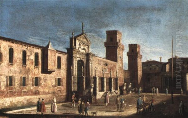 Venice, View Of The Arsenale Oil Painting by Michele Marieschi