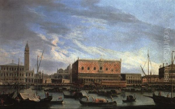 The Bucintoro Departing From S. Marco For The Symbolic Marriage Of Venice Oil Painting by Michele Marieschi