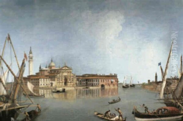 A View Of The Church And Convent Of San Giorgio Maggiore,   Venice, Seen From The Bacino Oil Painting by Michele Marieschi