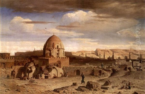 La Necropole Du Caire Oil Painting by Prosper Georges Antoine Marilhat