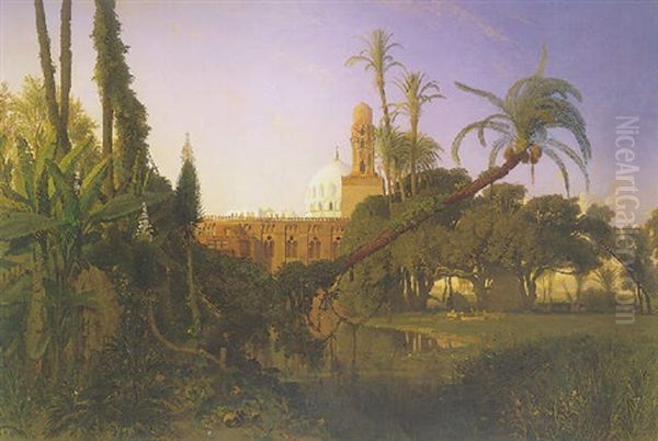 Souvenir De La Campagne De Rosette, Egypte Oil Painting by Prosper Georges Antoine Marilhat