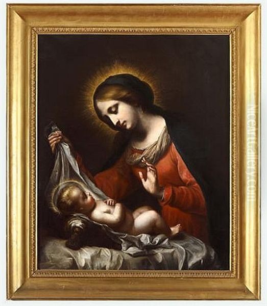 Madonna Of The Veil Oil Painting by Onorio Marinari