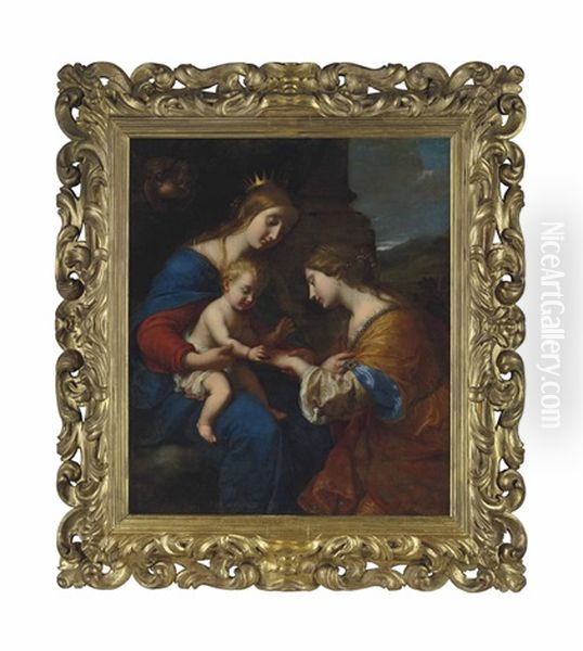 The Mystic Marriage Of Saint Catherine Oil Painting by Onorio Marinari