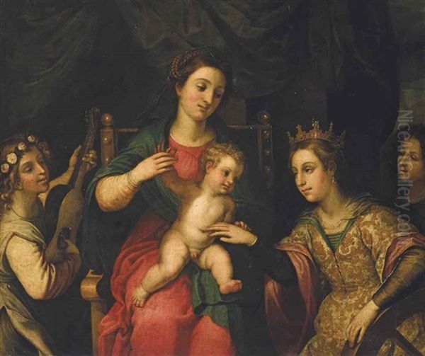 The Marriage Of Saint Catherine Oil Painting by Onorio Marinari