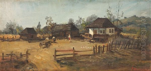 Homestead Oil Painting by Ion Marinescu-Valsan