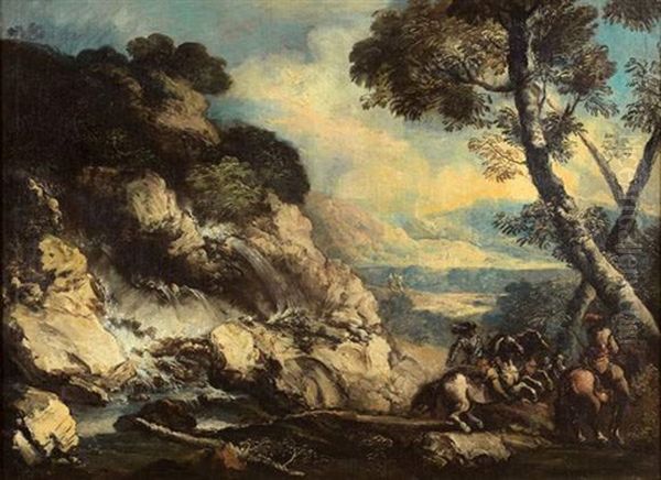 Cavaliers Dans Un Paysage Oil Painting by Antonio Maria Marini