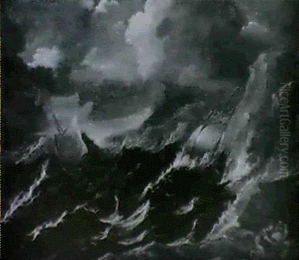 Marine Par Temps Agite Oil Painting by Antonio Maria Marini