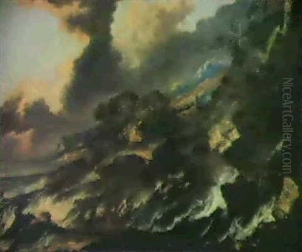 Tempesta Di Mare Oil Painting by Antonio Maria Marini