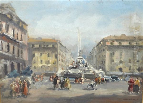 In Piazza Oil Painting by Francesco di Marino