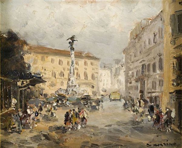 Piazza Dei Martiri A Napoli Oil Painting by Francesco di Marino