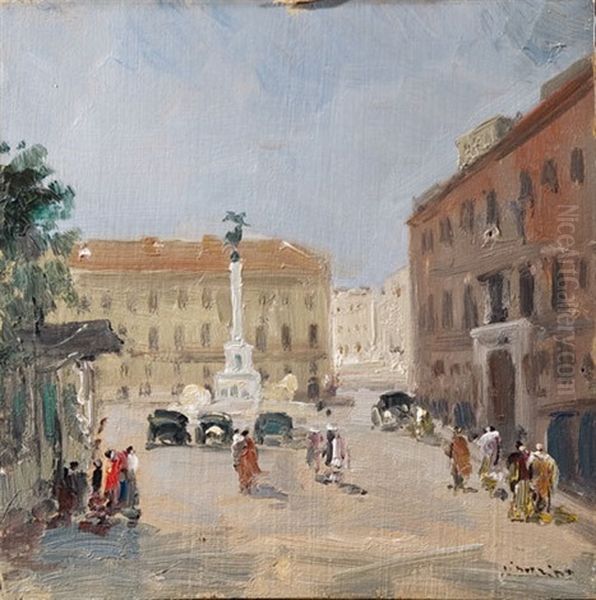 Napoli, Piazza Dei Martiri Oil Painting by Francesco di Marino