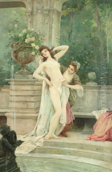 Apres Le Bain Oil Painting by Jean Alfred Marioton