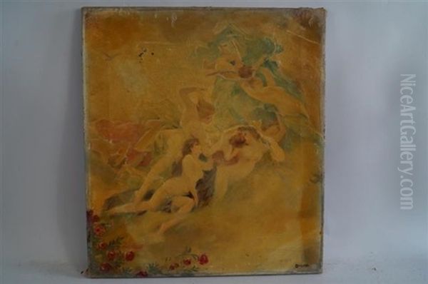 Etudes De Plafonds (set Of 3) Oil Painting by Jean Alfred Marioton