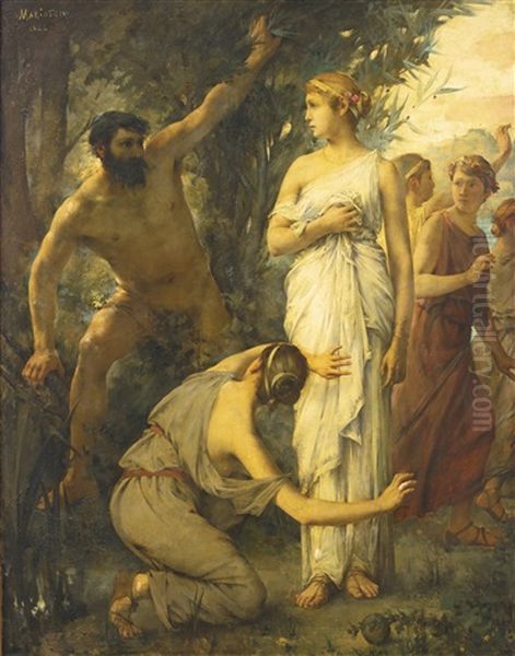 Ulysses Returning Home To Penelope And The Laestrygonians Oil Painting by Jean Alfred Marioton