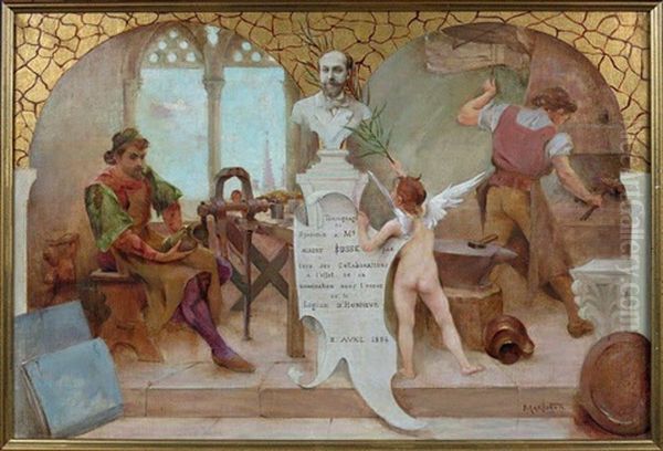 Dans L'atelier Des Fondeurs Oil Painting by Jean Alfred Marioton