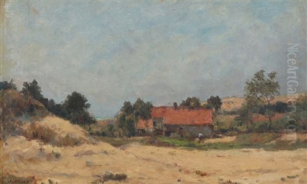 Landscape With Houses Oil Painting by Jacob Henricus Maris