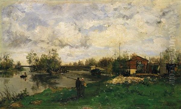 Paysage Oil Painting by Jacob Henricus Maris