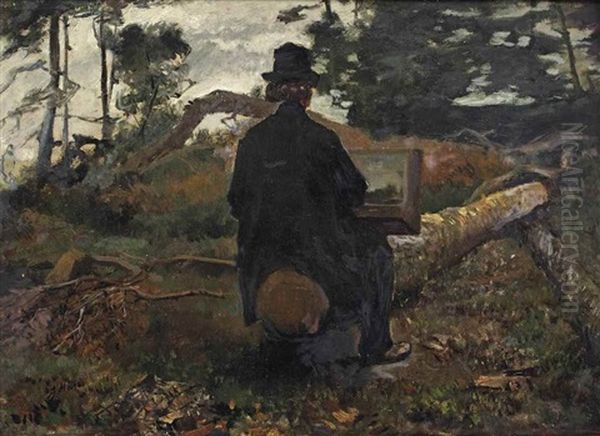 The Painter Frederik Hendrik Kaemmerer At Work In Oosterbeek Oil Painting by Jacob Henricus Maris