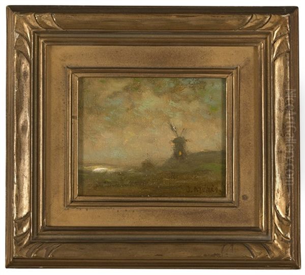 Windmill In A Landscape Oil Painting by Jacob Henricus Maris