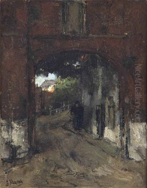 The Oosterpoort, Delft Oil Painting by Jacob Henricus Maris