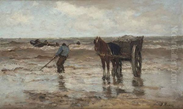 Gathering Seaweed Oil Painting by Jacob Henricus Maris