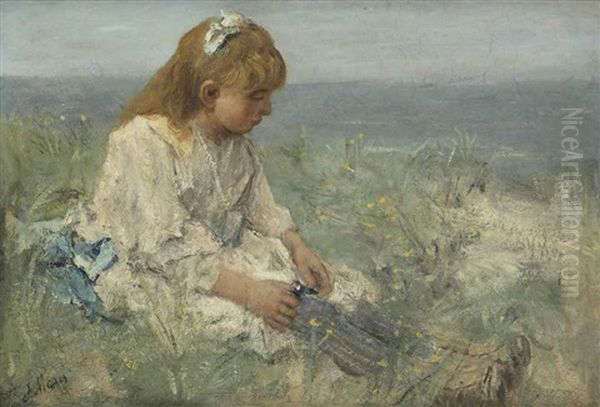 Daydreaming In The Dunes Oil Painting by Jacob Henricus Maris