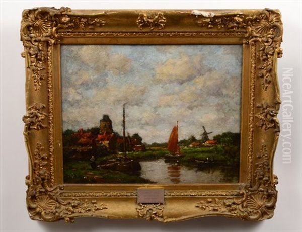 River De Wall Oil Painting by Jacob Henricus Maris