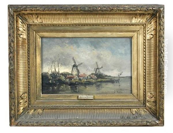 The Two Mills Oil Painting by Jacob Henricus Maris