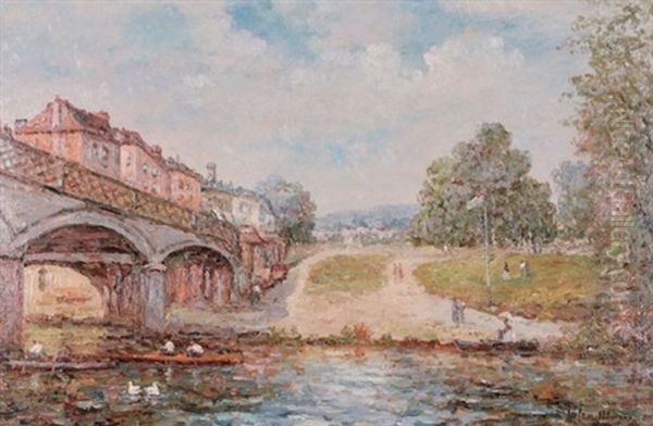 View Of A Bridge by Jacob Henricus Maris