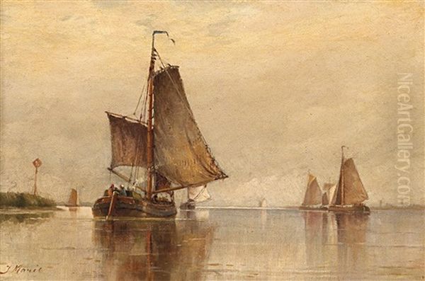 Fischerboote Auf Der Schelde Oil Painting by Jacob Henricus Maris