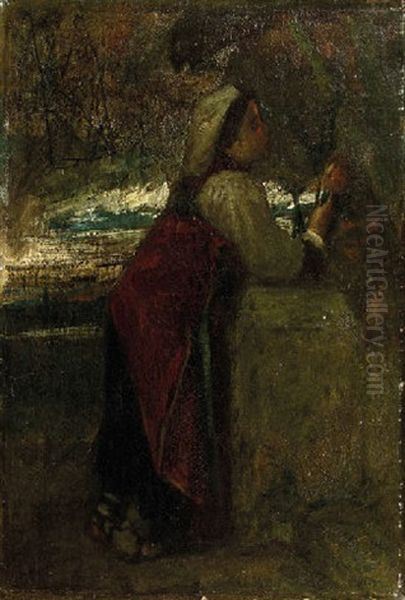 L'italienne Oil Painting by Jacob Henricus Maris