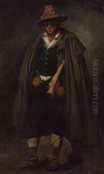 A Bagpipe Player From Tyrol Oil Painting by Jacob Henricus Maris