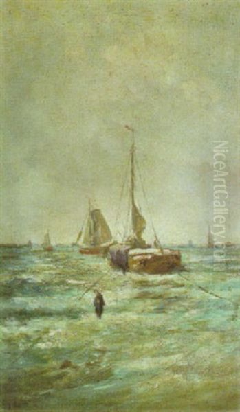 Sailboats Oil Painting by Jacob Henricus Maris