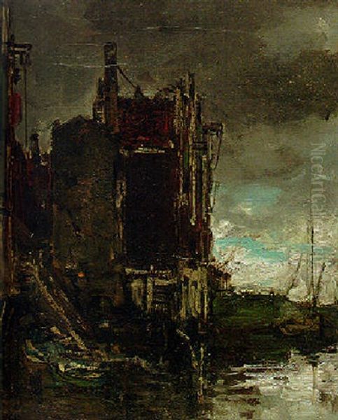 Dordrecht Oil Painting by Jacob Henricus Maris