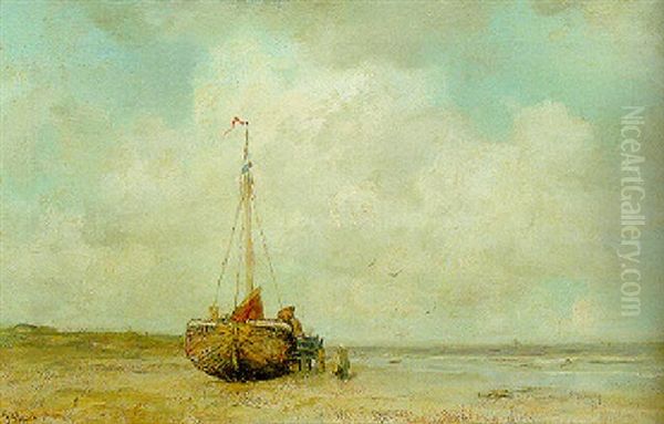 Strand Met Bom Oil Painting by Jacob Henricus Maris